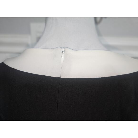 Joseph Ribkoff Sz 12 Black White Silhouette Fit Sleeves Mod Party Dress - Picture 7 of 14